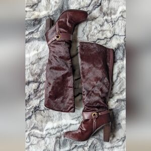 Italian Leather Harness Calfhair Boots